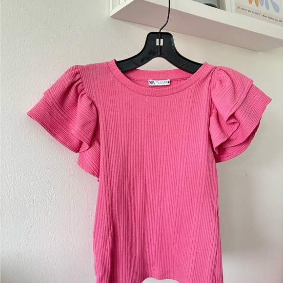 Zara Ruffle Pink Top - Picture 2 of 4